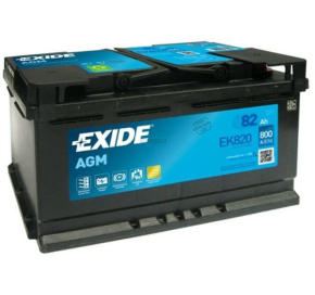 Exide 82 Ah 800 A EK820 AGM Akumuliatoriai